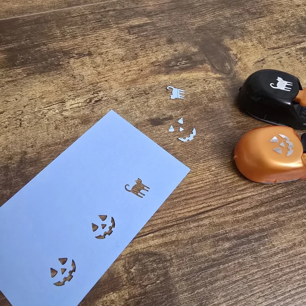 2 Halloween Themed Paper Cutters, Pumpkin And Cat